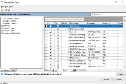 Manage File Types dialog box