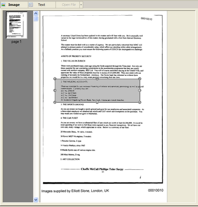 Selecting an area to OCR