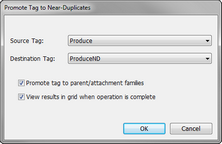 Promote Tag to Near Duplicates dialog box